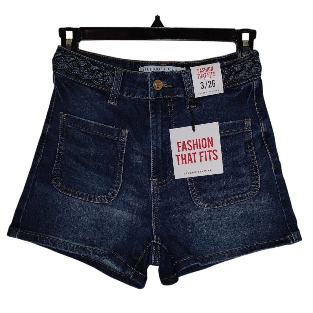 Celebrity Pink Shorts Womens Junior 3/26 (26" Waist) Blue Denim Shorts NWT